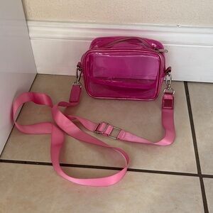 Pink Transparent Crossbody Bag